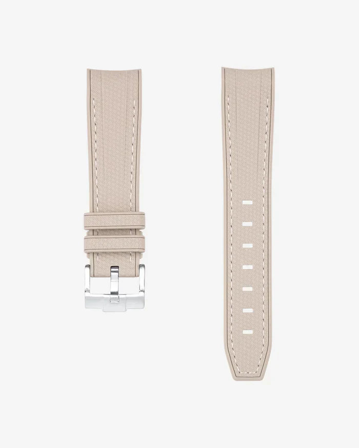 Premium Curved Rubber Strap - Beige