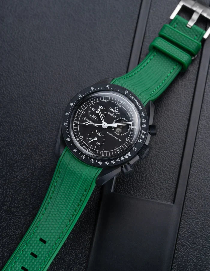 Premium Curved Rubber Strap - Green