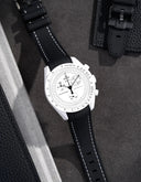 Premium Curved Rubber Strap - Black and White Dots