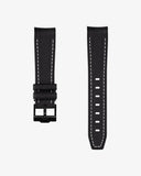 Premium Curved Rubber Strap - Black and White Dots