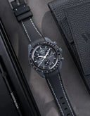 Premium Curved Rubber Strap - Black and White Dots