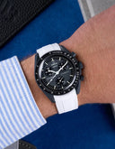 Premium Curved Rubber Strap - White